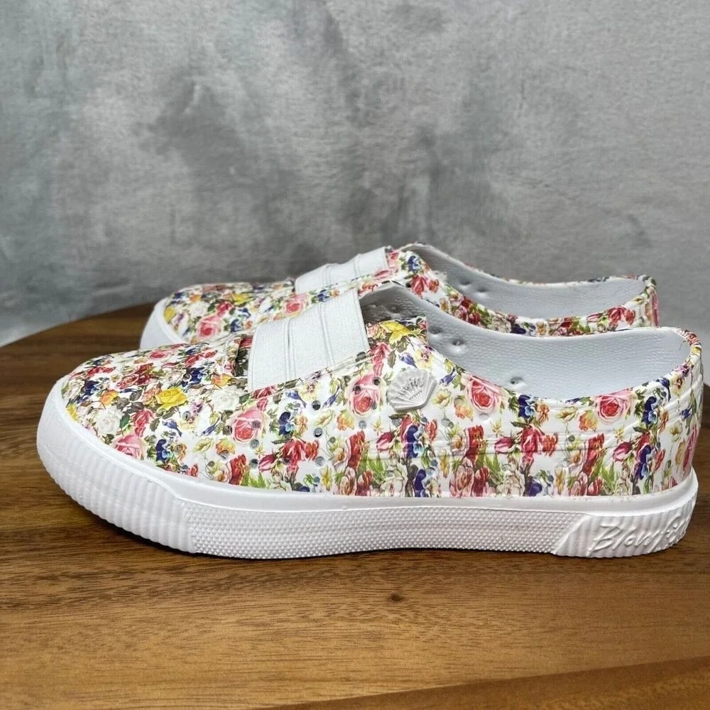 Blowfish Malibu Water Shoes Girls 2 White Colorful Floral Rubber Beach Ruby-K‎